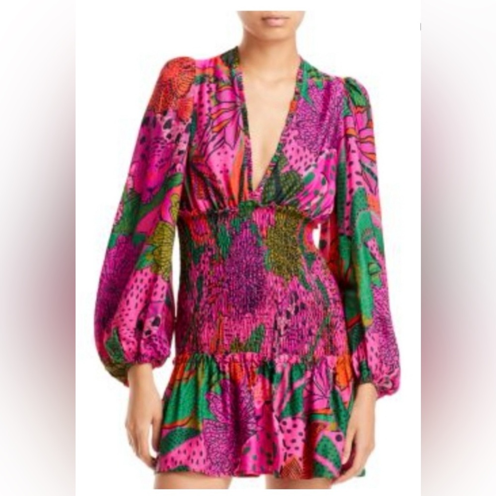 FARM Rio Pink Cool Leopards mini dress M like new! $230 retail